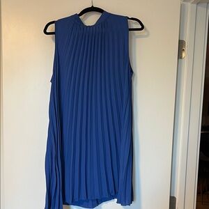 Blue pleated dress